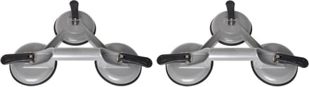 ProPlus Vacuümheffer - Set van 2x stuks - 3 zuignappen - tot 150 kg - glasheffer - glasdrager