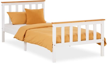 Homestyle4u Houten bed - 90x200 cm - Wit