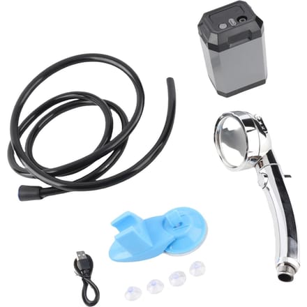 Draagbare Draadloze Campingdouche Buiten Digitaal Display Elektrische Douchepomp Oplaadbare Douche gray