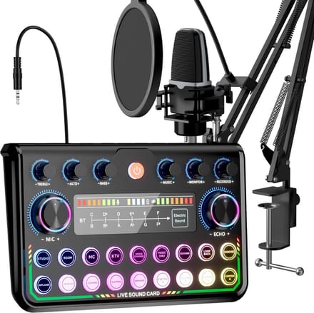 Podcast Microfoon Set - Audio Interface - Live Streamen - Plug and Play - 40 x 23.4 x 8.5 cm