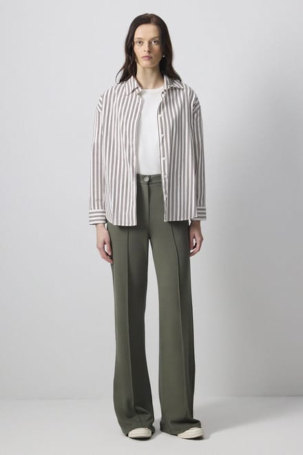 Touché Privé - Soepelvallende jersey broek - Khaki - Dames