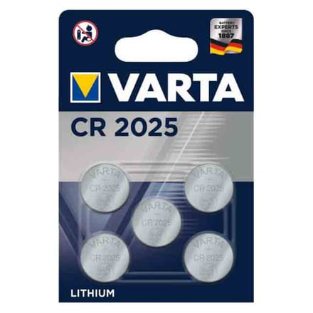 knoopcel VARTA Professional Electronics CR2025, spanning 3 V, capaciteit 170 mAh, lithium, 5 stuks