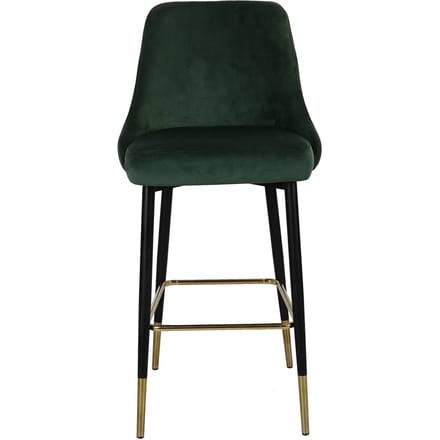 Floraya - Barstoel Dreamy - Groen - Fluweel - Belastbaar gewicht tot 130KG