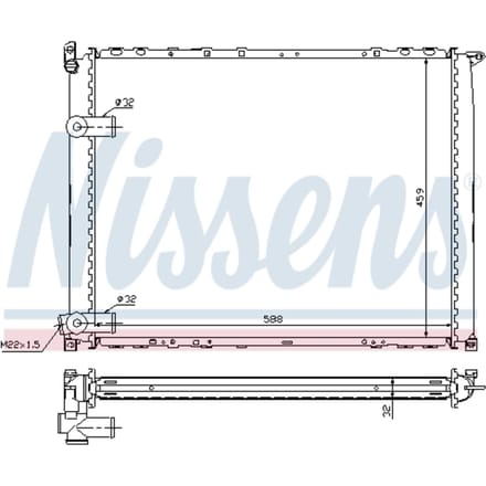Radiator, motorkoeling NISSENS 63943A
