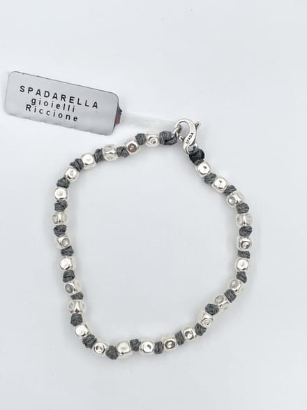 Spadarella Gioielli - SPBR03- Armband - 925 Zilver - 5mm - Dark grey 415 - 19 Cm