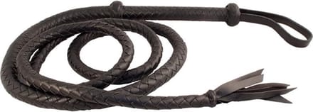 Arabische zweep 250 cm - leer - nylon - zwart