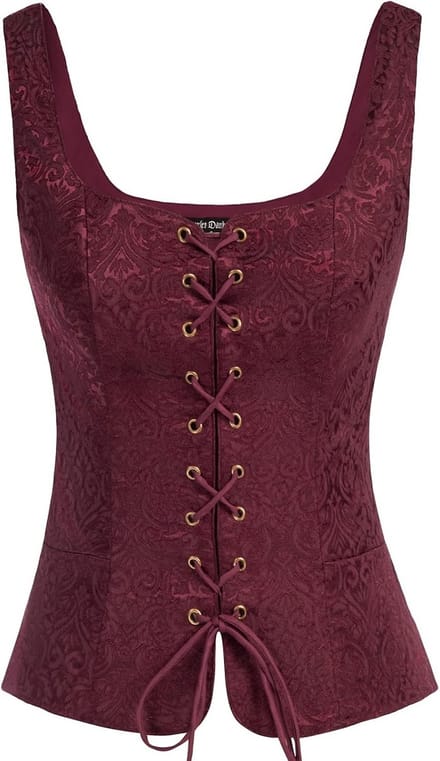 Corset Top Renaissance Piraten Kostuum Dames met Vetersluiting