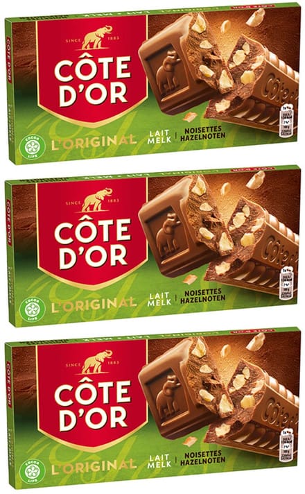 Côte d'Or - chocoladereep - melk hazelnoot - 400g x 3