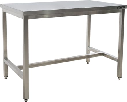 Saro  Roestvrij stalen tafel, met onderblad - 700 mm diepte, 1400 mm | 700-1025