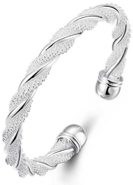 Armband- Bangle Verzilverd- Twist - Charme Bijoux