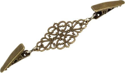 Fako Bijoux® - Vestsluiting - Vestclip - Sjaalspeld - Vestklem - Open - Ovaal - Bronskleurig