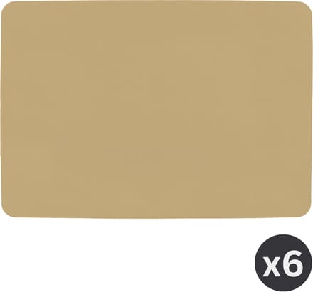 ZICZAC - Placemat TOGO - SET/6 - Dubbelzijdig - Kunstleer - 33x45 cm, zand
