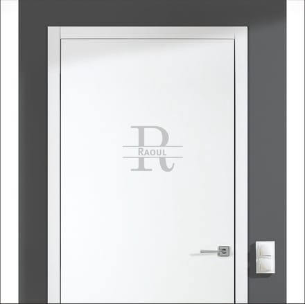 Deursticker Met Naam -  Raoul - Zilver