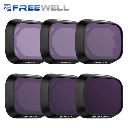 Freewell 6-pack ND-filters, ND4, ND8, ND16, ND32, ND64, ND1000 filter compatibel met DJI Mini 3 en Mini 3 Pro camera-accessoires
