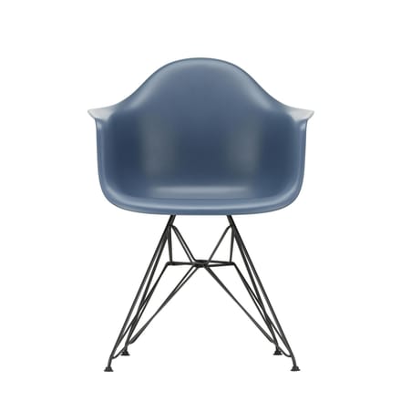 Vitra DAR Eames Plastic Armchair - zeeblauw RE - zwart