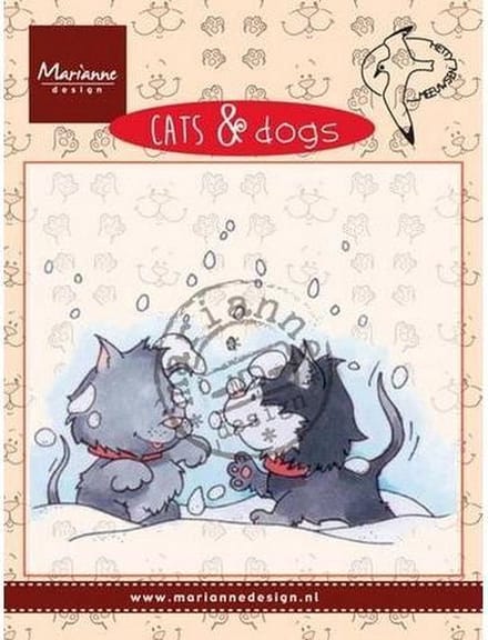 Marianne Design stempel Cats & dogs - snow fight CD3502