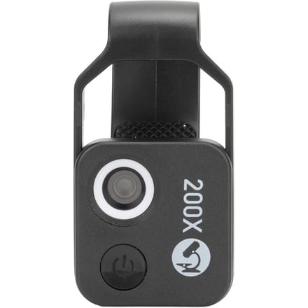 Microscope de poche mini pour téléphone 200X, design à clip, microscope pour téléphone avec lumière LED et CPL pour jadéite et métal noir