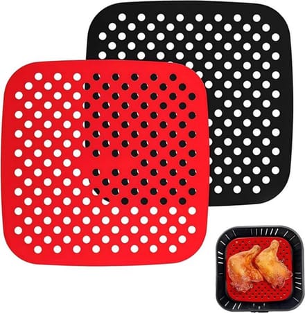 Dailygoods- Luchtfriteuse Mat 2 Stuks - Herbruikbare Siliconen Mat - BPA-vrij