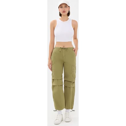 Hoge Taille Cargo Broek met Koord