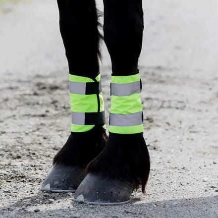 Horze Reflectie beenbeschermers - one size - fluorescerend - set van 2