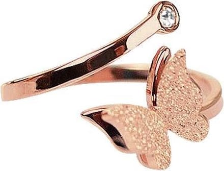 Montebello Ring Butterfly R - 316L Staal Rosé - Vlinder - One-Size