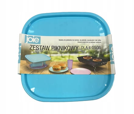 Picknickset voor 4 personen, veelkleurig, met opbergbox