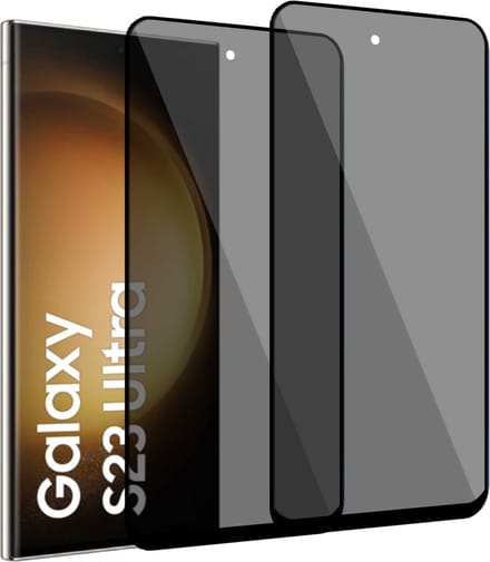 2x Privé Screenprotector geschikt voor Samsung S23 Ultra – Privacy Screen Protector Tempered Glass