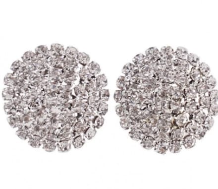 Schoenclips -zilverkleur- strass -2.5 cm -Trouwen- Charme Bijoux