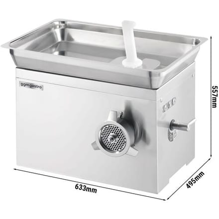 GGM Gastro Elektrischer Fleischwolf - Größe 32 - 650kg/h - 1,8 kW Zilver