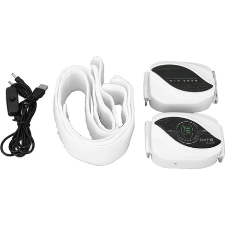 2 STKS Afslankband ABS Nylon Verstelbaar Draagbare Vibratie Buikmassagemachine met Klittenband voor Taille Arm white