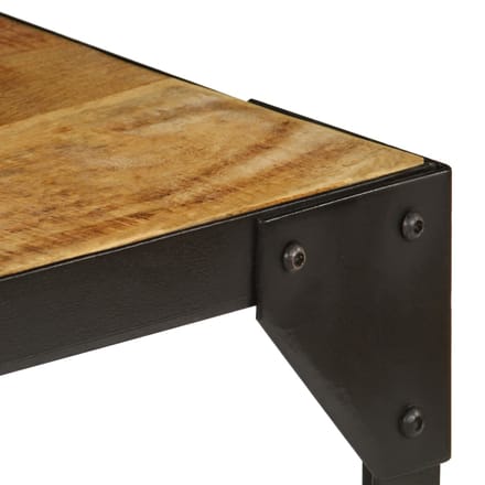 vidaXL - Salontafel - 110 - cm - massief - ruw - mangohout - en - staal