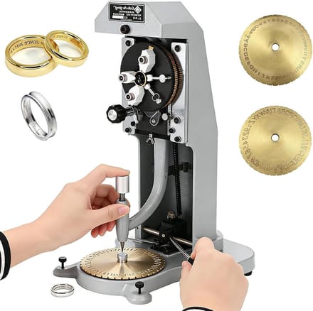 Ring Graveermachine - Sieraden Stempel - Sieraden Personaliseren - Dubbelzijdige Wijzerplaat - 42x26x23 cm - Metaal