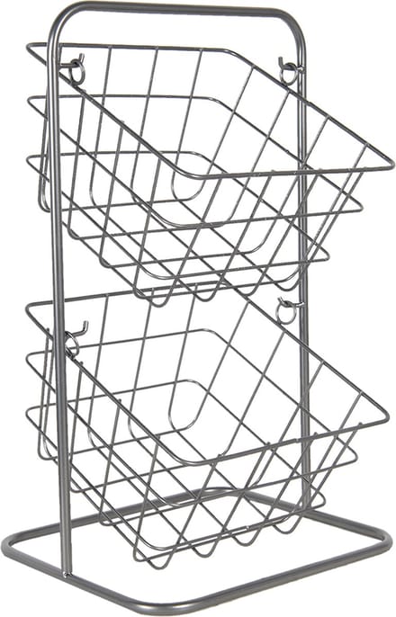 Clayre & Eef Mandenrek 22x22x41 cm Grijs Metaal