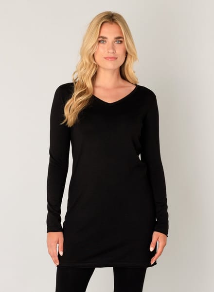 BASE LEVEL Yola Long Tuniek - Black - maat 40