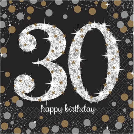 Amscan by Riethmuller - Riethmüller - Servetten - Sparkling Celebrations - 30 Goud (16 stuks)