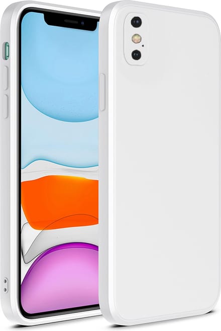 Smartphonica iPhone Xs Max siliconen hoesje met zachte binnenkant - Wit geschikt voor iPhone Xs Max
