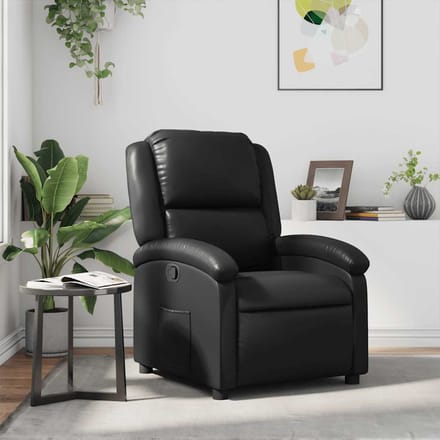 vidaXL - Relaxfauteuil - Zwart - Kunstleer