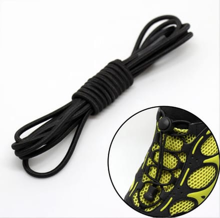 *** Lock veters - Ronde Elastische Schoenveters - Hardlopen - Laces - Zwart - van Heble® ***