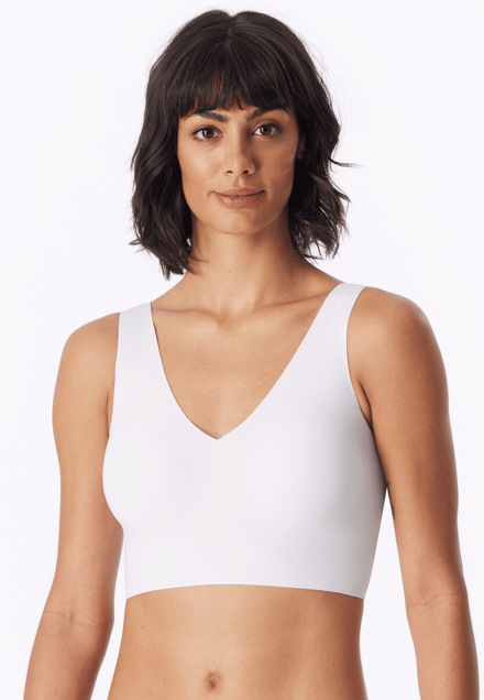 Schiesser Invisible Soft Bustier - uitneembare pads naadloos - Dames - Beha wit