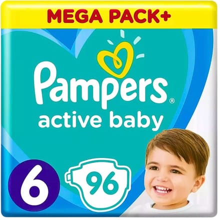 Pampers - Active Baby - Luiers - Maat 6 (13-18 kg) - Extra Groot - 96 Luiers - 1 stuk