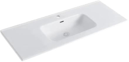 DutchLine - Keramische Wastafel OVI 120CM - Glans wit - 1 Kraangat