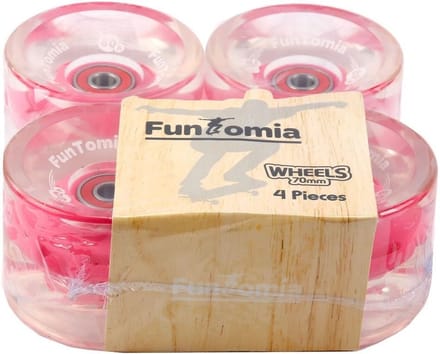 Longboard Wielen - Skateboard Wielen - Freeride Dansen - LED Licht Dynamo - 70x51mm 80A - Roze