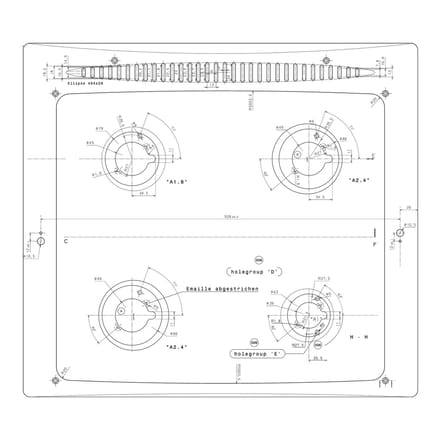 AEG bovenblad, inox, 580x520mm 8583194653132