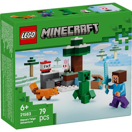 LEGO Minecraft 21183 Steve's Taiga-avontuur Bouwset | Creatief constructiespeelgoed voor kinderen gebaseerd op het populaire game thema