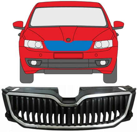 Verchroomde grill voor Skoda Octavia III 2013-2017