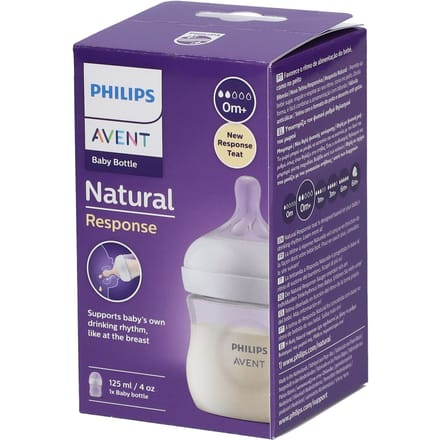 Philips Avent Natural Response babyfles – 125ml – flow 2 – 1 fles –Newborn - SCY900/01