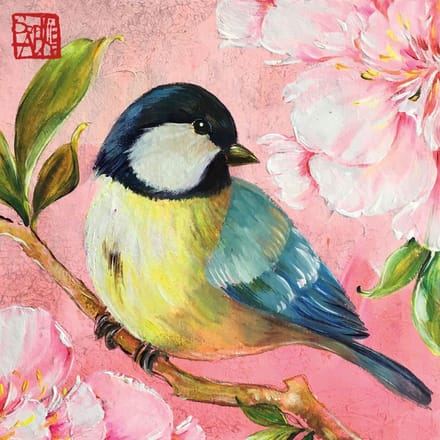 Lunch servetten Oiseau en rose - PPD - 33x33 cm