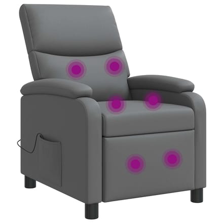 vidaXL - Massage - Relaxstoel - Grijs - Kunstleer