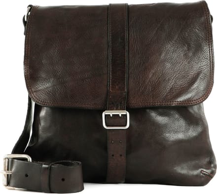 CAMPOMAGGI Leren Schoudertas Saturno Crossbody Bag Moro Donkerbruin