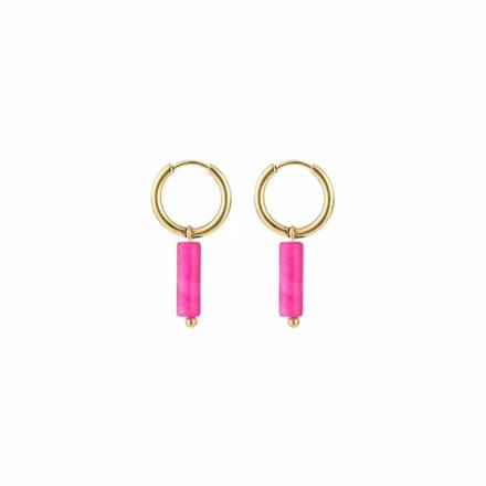 Bijoutheek Oorhangers cilinder Fuchsia